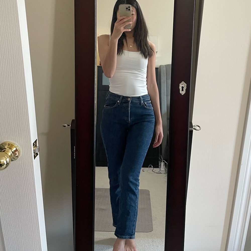 Mango Straight Leg Ankle Jeans